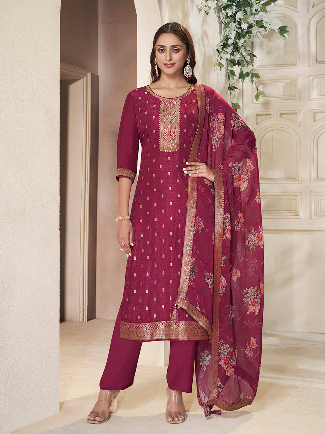 Dola Silk Fabric sequins handwork Ready to wear Salwar & Kurta Set