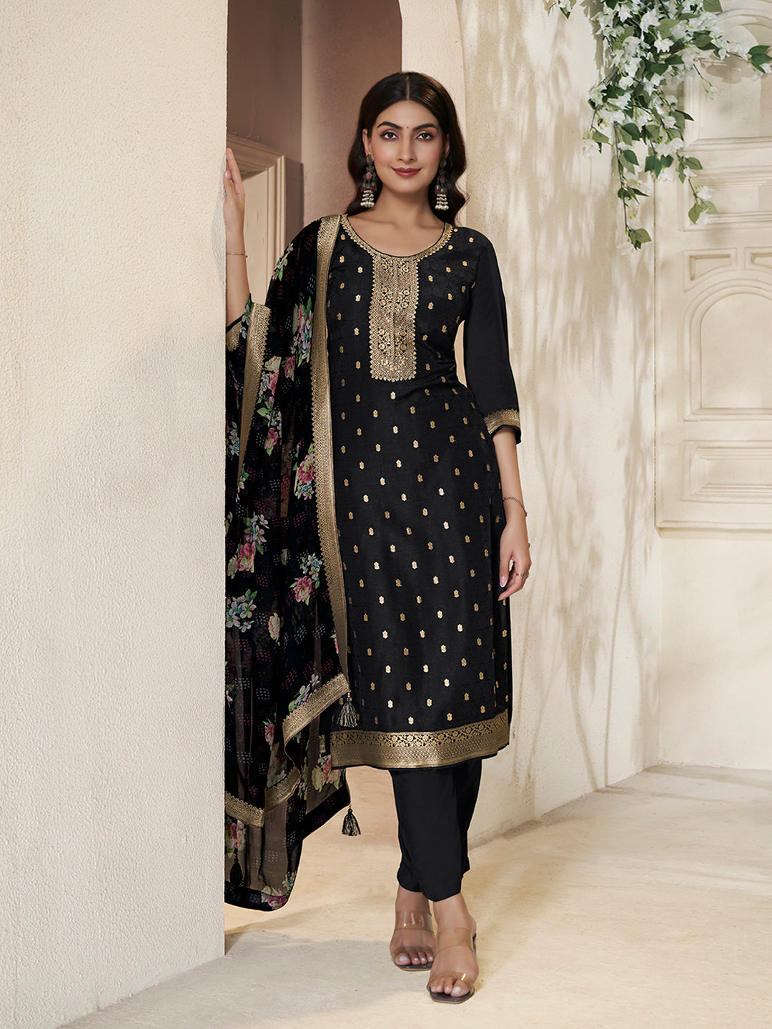 Dola Silk Fabric sequins handwork Ready to wear Salwar & Kurta Set