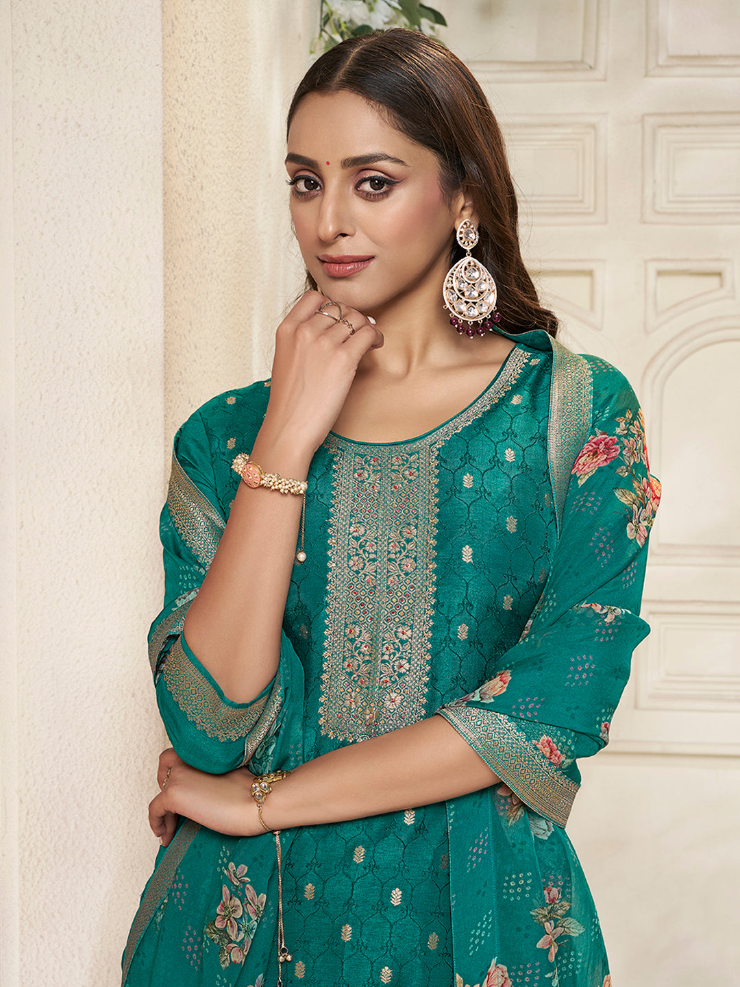Dola Silk Fabric sequins handwork Ready to wear Salwar & Kurta Set