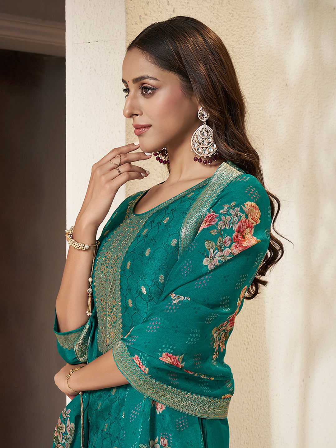 Dola Silk Fabric sequins handwork Ready to wear Salwar & Kurta Set