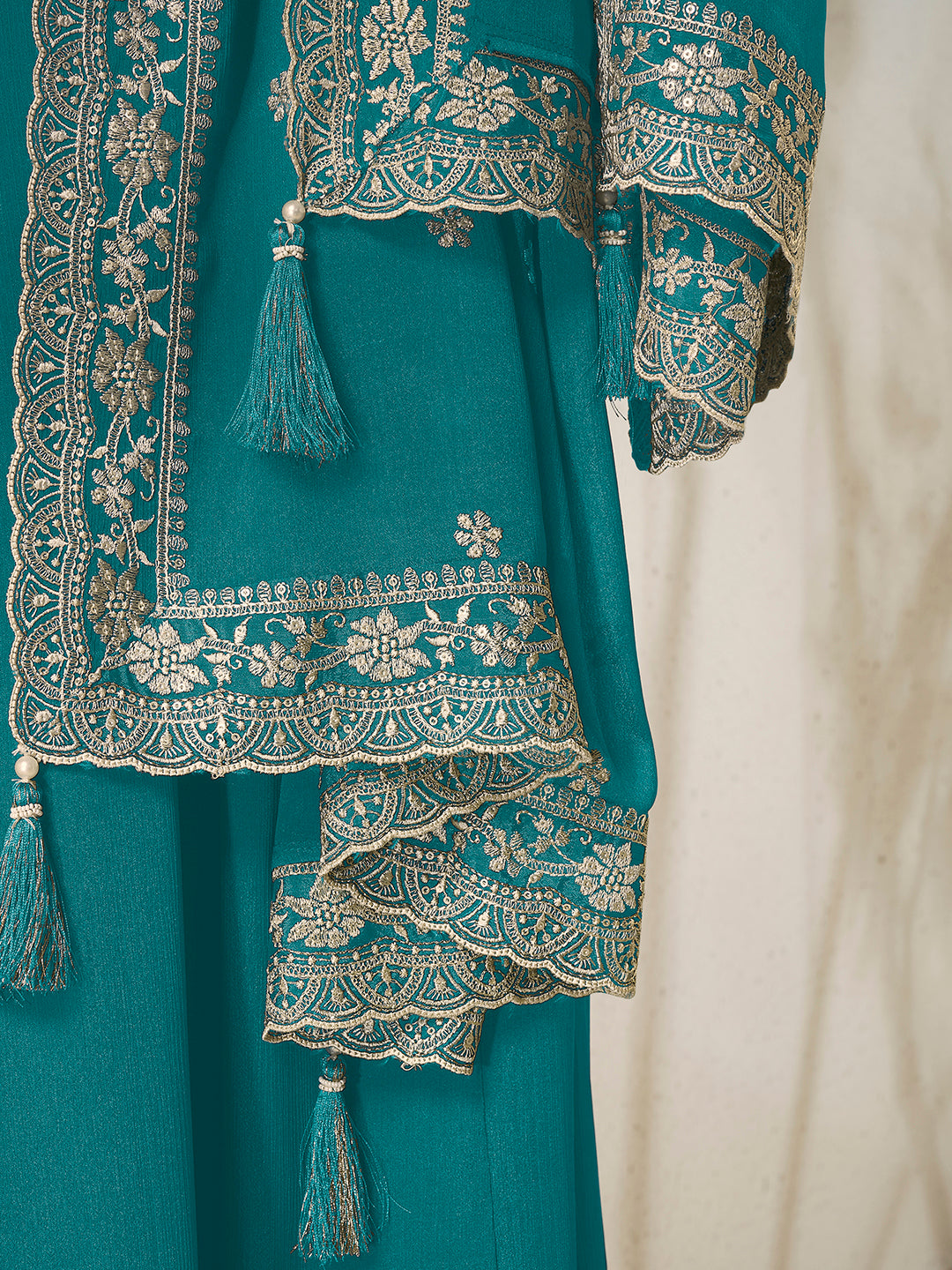 Chinon Fabric sequin embroidery Ready to wear Sharara & Kurta Set