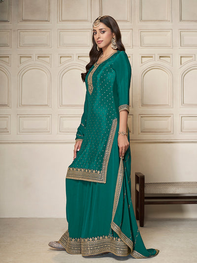 Chinon Fabric sequins embroidery Ready to wear Sharara & Kurta Set