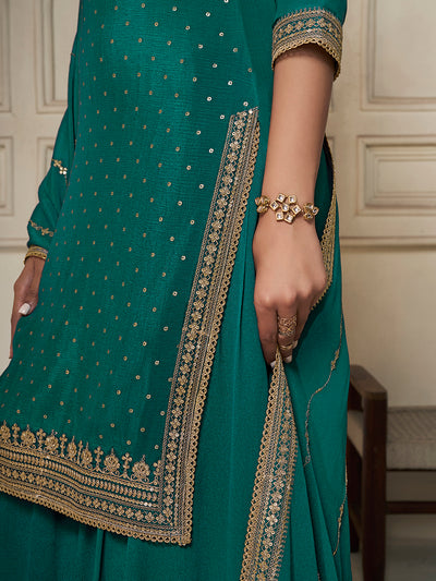 Chinon Fabric sequins embroidery Ready to wear Sharara & Kurta Set