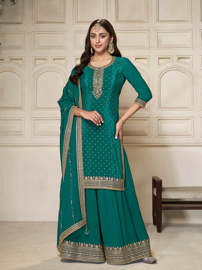 Chinon Fabric sequins embroidery Ready to wear Sharara & Kurta Set