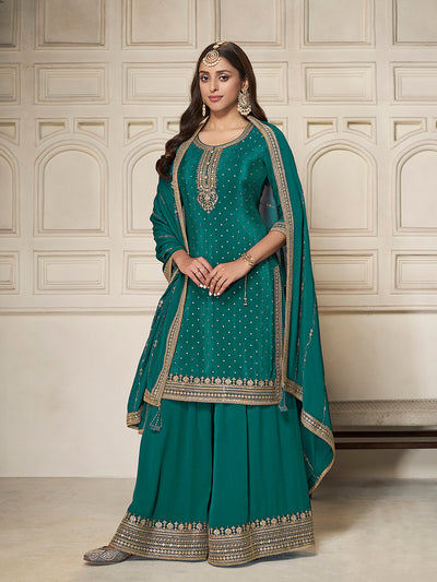 Chinon Fabric sequins embroidery Ready to wear Sharara & Kurta Set