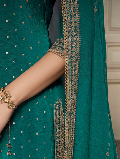 Chinon Fabric sequins embroidery Ready to wear Sharara & Kurta Set