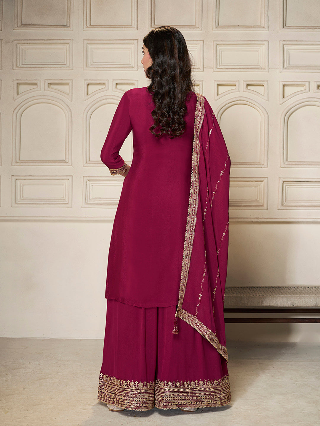 Chinon Fabric sequins embroidery Ready to wear Sharara & Kurta Set