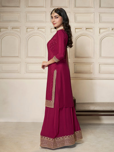Chinon Fabric sequins embroidery Ready to wear Sharara & Kurta Set
