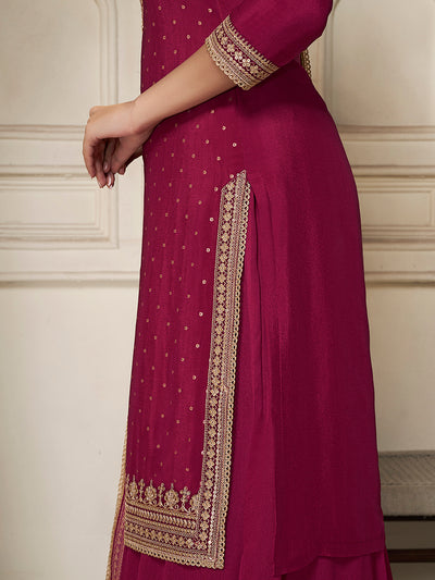 Chinon Fabric sequins embroidery Ready to wear Sharara & Kurta Set