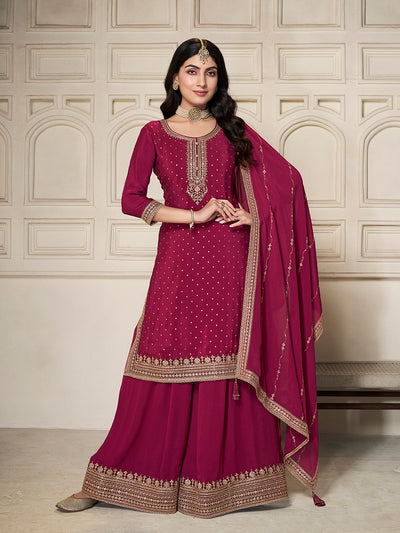 Chinon Fabric sequins embroidery Ready to wear Sharara & Kurta Set