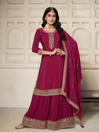 Chinon Fabric sequins embroidery Ready to wear Sharara & Kurta Set