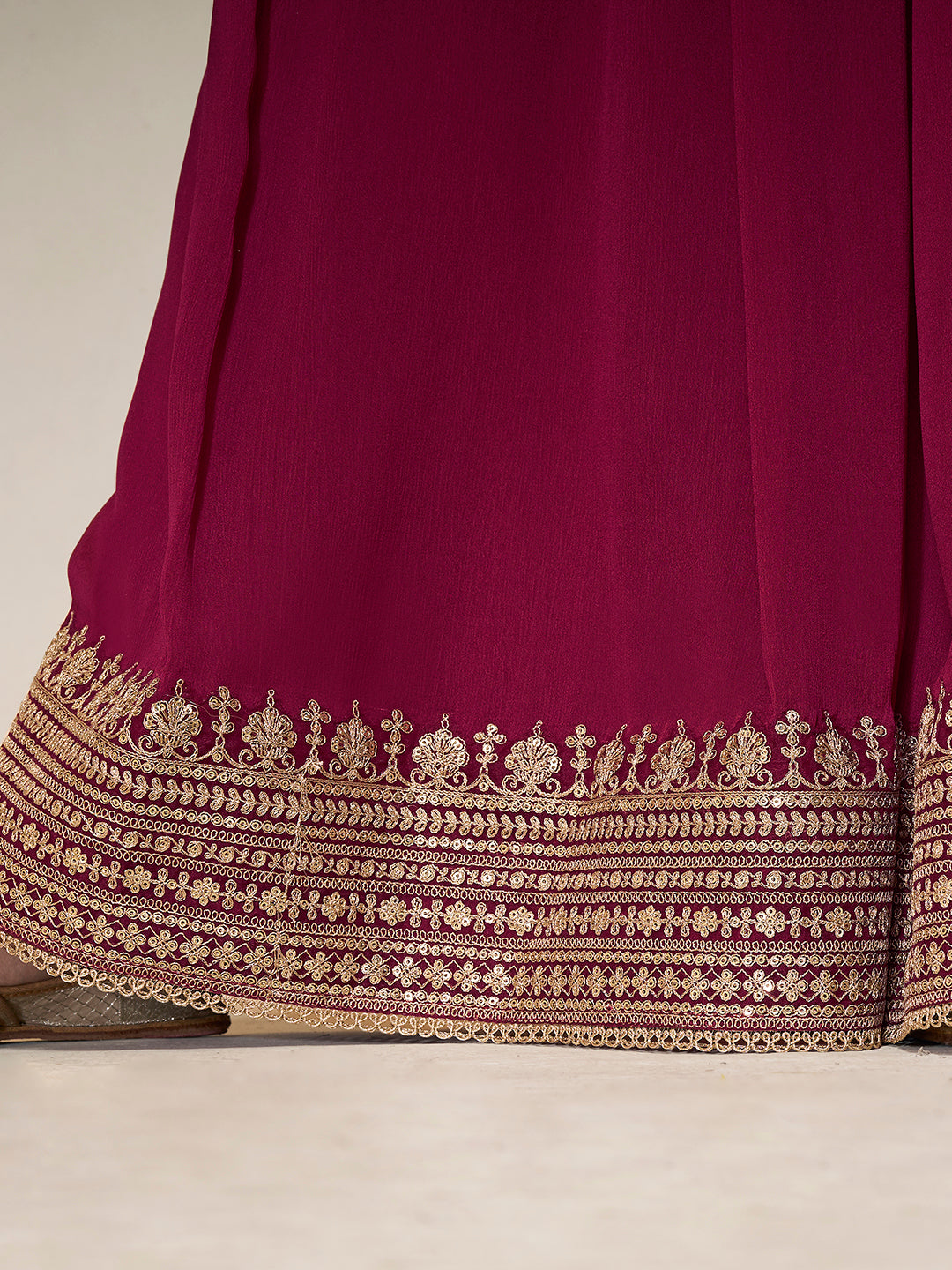 Chinon Fabric sequins embroidery Ready to wear Sharara & Kurta Set