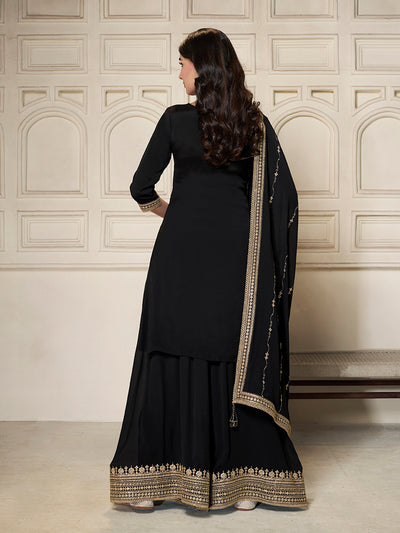 Chinon Fabric sequins embroidery Ready to wear Sharara & Kurta Set