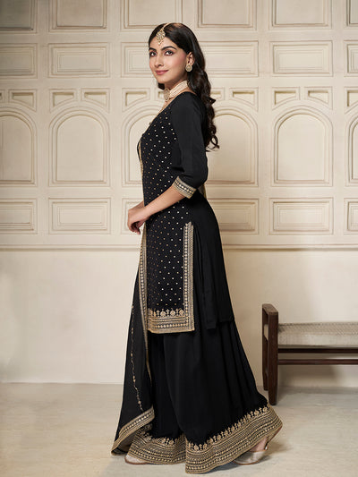 Chinon Fabric sequins embroidery Ready to wear Sharara & Kurta Set