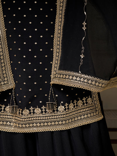 Chinon Fabric sequins embroidery Ready to wear Sharara & Kurta Set