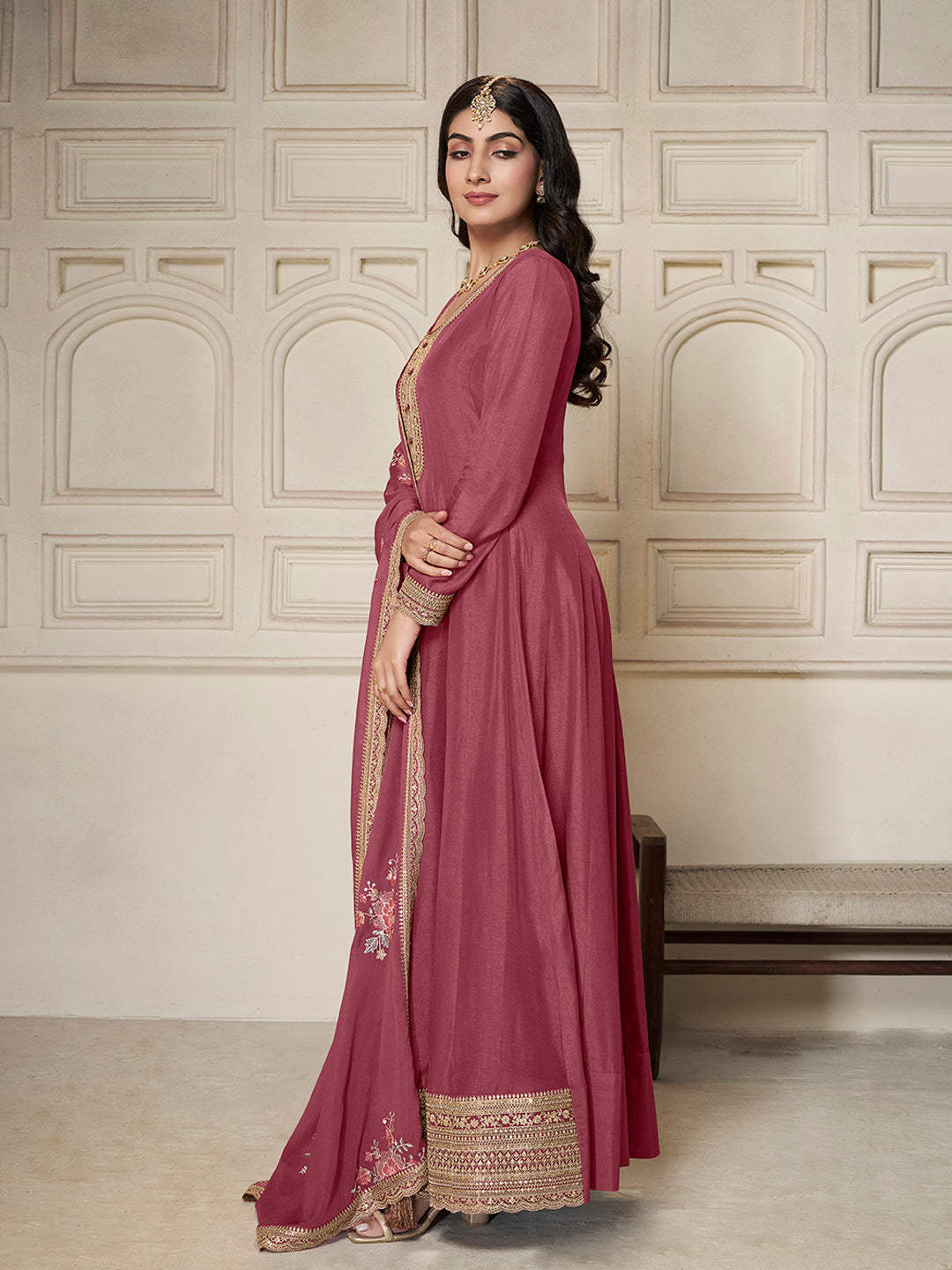 Dola silk Fabric sequin embroidery Ready to wear Sharara & Kurta Set