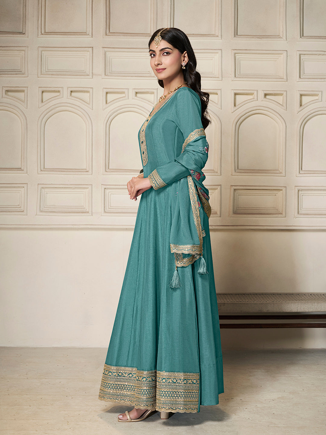 Dola silk Fabric sequin embroidery Ready to wear Sharara & Kurta Set