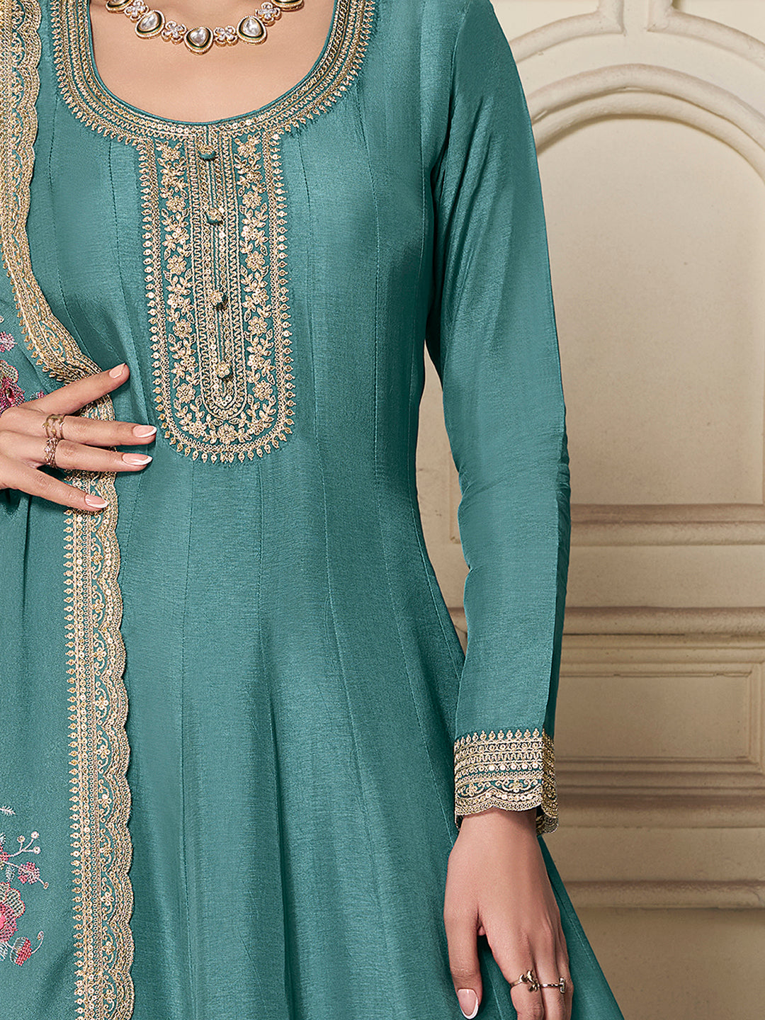 Dola silk Fabric sequin embroidery Ready to wear Sharara & Kurta Set