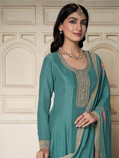 Dola silk Fabric sequin embroidery Ready to wear Sharara & Kurta Set