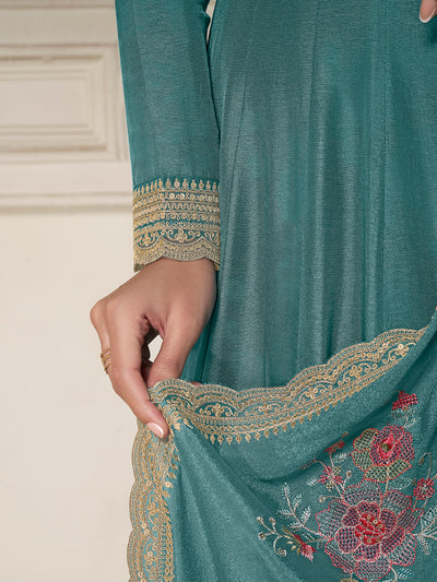 Dola silk Fabric sequin embroidery Ready to wear Sharara & Kurta Set