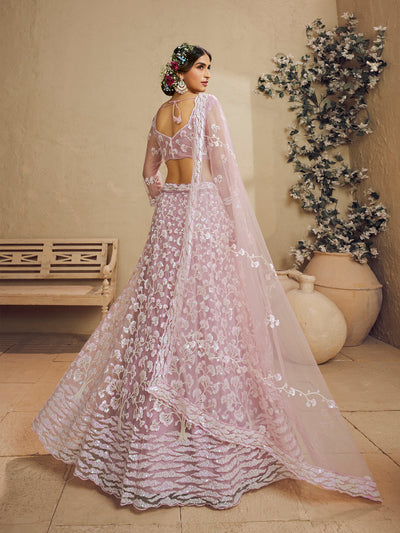 Net Fabric Sequinse embroidery Semi-Stitched Lehenga choli & Dupatta House of Panchhi