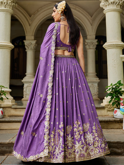 Chiffon Sequinse embroidery Semi-Stitched Lehenga choli & Dupatta