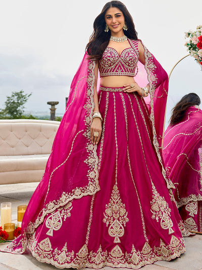 Silk Fabric Beads & Sequined Embroidery Ready to Wear Lehenga Choli & Dupatta houseofpanchhi