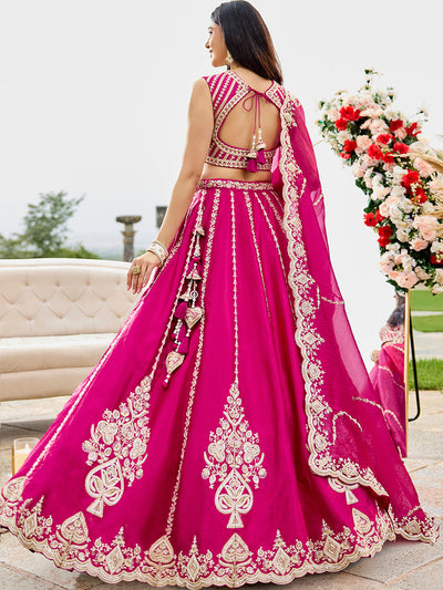 Silk Fabric Beads & Sequined Embroidery Ready to Wear Lehenga Choli & Dupatta houseofpanchhi