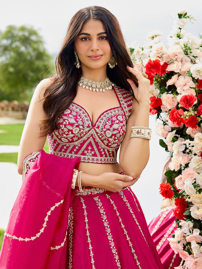 Silk Fabric Beads & Sequined Embroidery Ready to Wear Lehenga Choli & Dupatta houseofpanchhi
