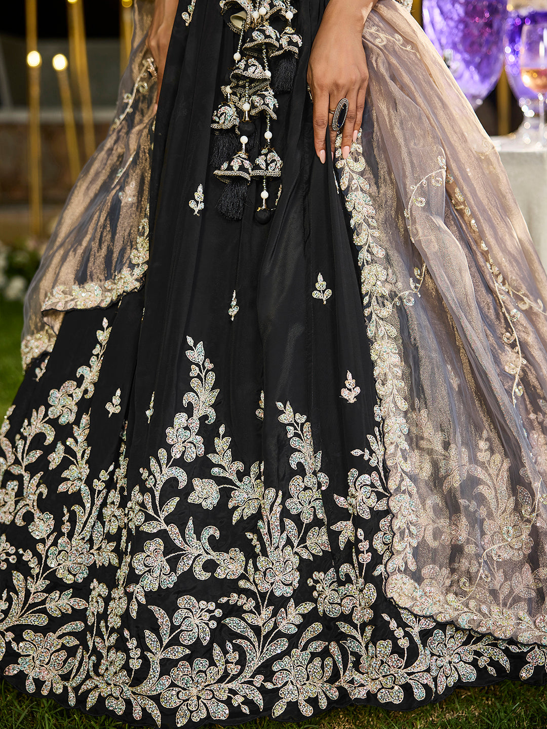 Satin Silk Fabric Beads & Sequince Embroidered Ready to Wear Lehenga Choli & Dupatta houseofpanchhi