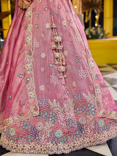 Satin Silk Fabric Sequined Embroidered Ready to Wear Lehenga Choli & Dupatta houseofpanchhi