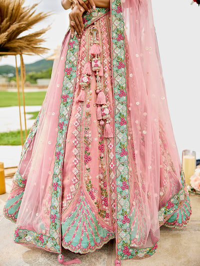 Tissue Fabric Sequins embroidery Semi-Stitched Lehenga & Unstitched Blouse With Dupatta House of Panchhi
