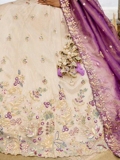Purple- Tissue Fabric Sequins Thread & Embroidery Ready to Wear Lehenga Choli & Dupatta houseofpanchhi