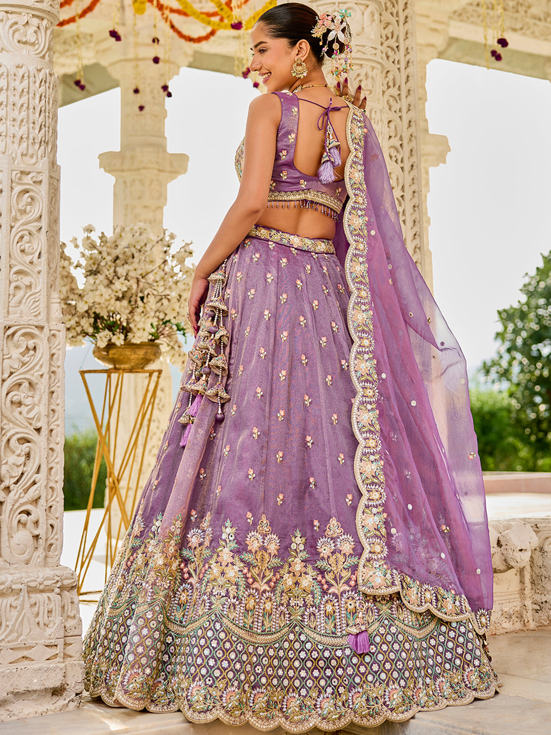 Satin Silk Fabric Sequinned Embroidered Ready to Wear Lehenga Choli & Dupatta houseofpanchhi