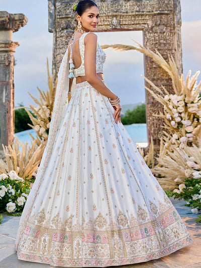 Silk Fabric Beads & Sequince Embroidered Ready to Wear Lehenga Choli & Dupatta houseofpanchhi