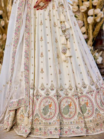 Silk Fabric Beads & Sequince Embroidered Ready to Wear Lehenga Choli & Dupatta houseofpanchhi