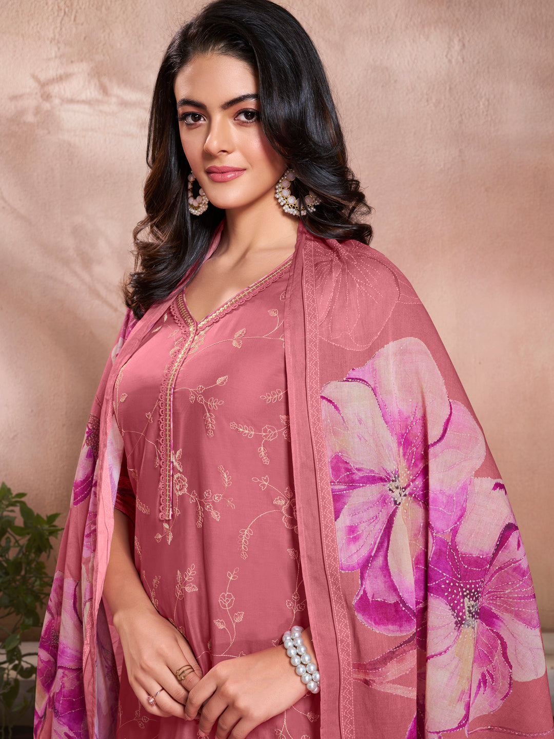 Cotton Cambric Fabric Embroidered Ready to wear Salwar & Kurta Set