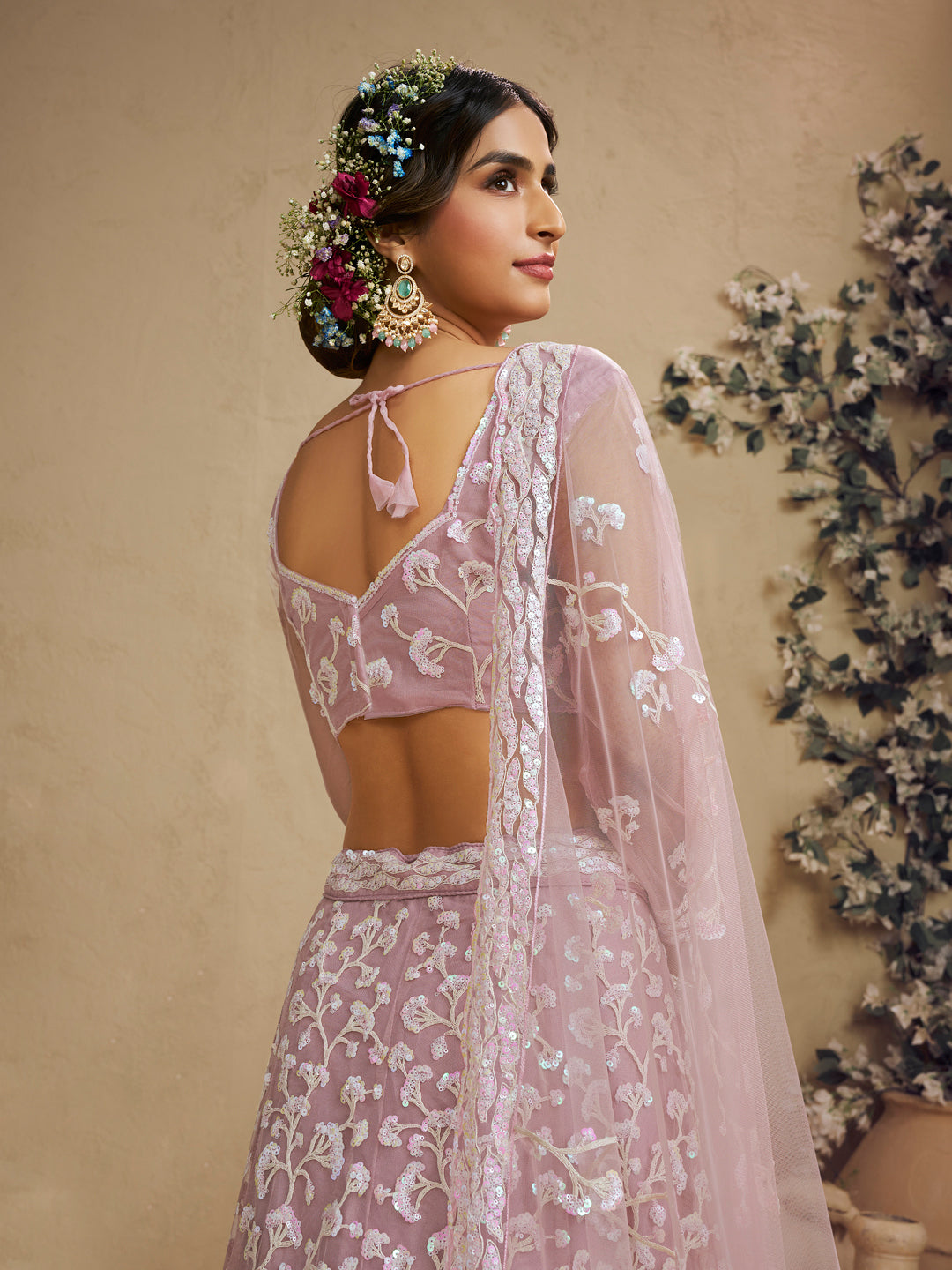 Net Fabric Sequinse embroidery Semi-Stitched Lehenga choli & Dupatta House of Panchhi