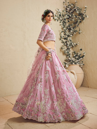 Satin Silk Fabric Sequins embroidery Semi-Stitched Lehenga choli & Dupatta House of Panchhi