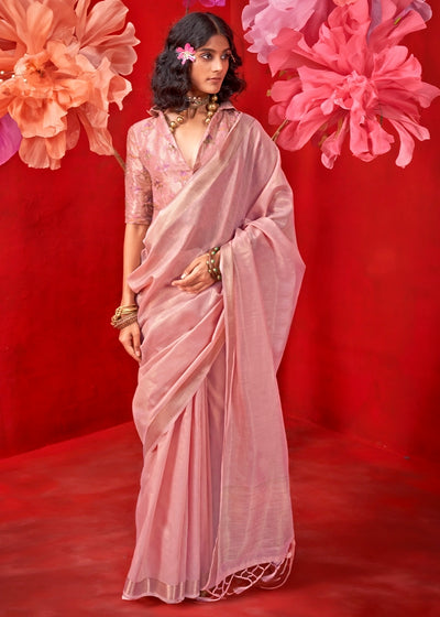 Zari Tissue Handloom Weaving Silk Saree with Minakari Blouse