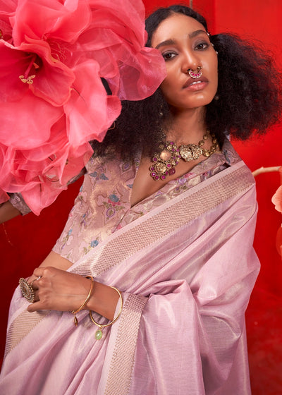 Zari Tissue Handloom Weaving Silk Saree with Minakari Blouse