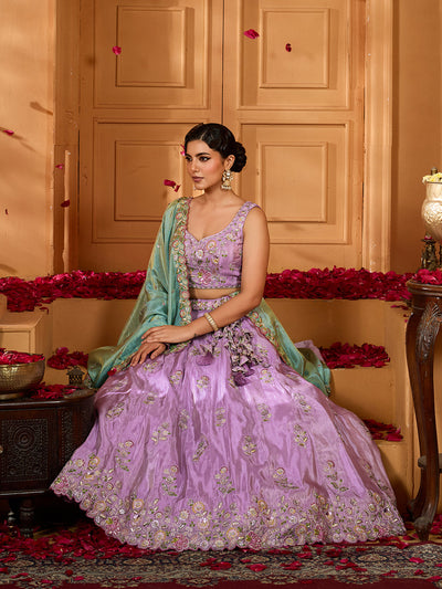 Satin Silk Fabric Sequins embroidery Semi-Stitched Lehenga & Unstitched Blouse With Dupatta House of Panchhi