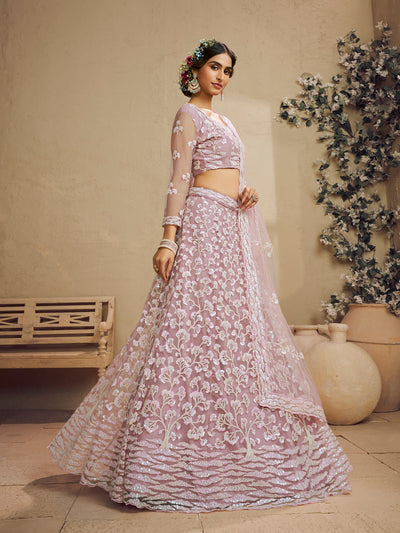 Net Fabric Sequinse embroidery Semi-Stitched Lehenga choli & Dupatta House of Panchhi