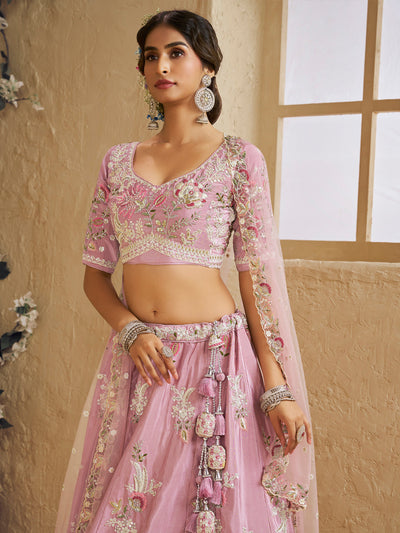 Satin Silk Fabric Sequins embroidery Semi-Stitched Lehenga choli & Dupatta House of Panchhi