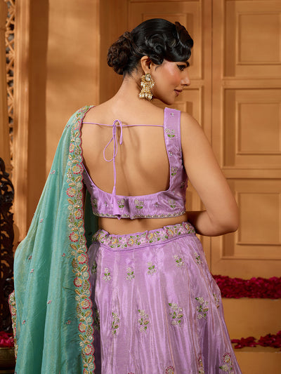Satin Silk Fabric Sequins embroidery Semi-Stitched Lehenga & Unstitched Blouse With Dupatta House of Panchhi