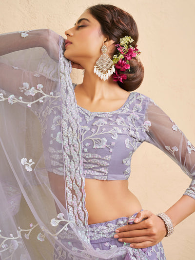 Net Fabric Sequinse embroidery Semi-Stitched Lehenga choli & Dupatta House of Panchhi