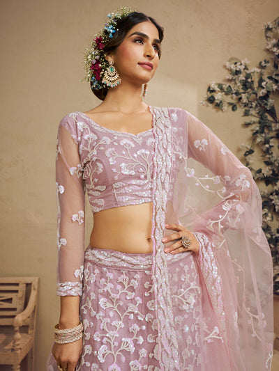 Net Fabric Sequinse embroidery Semi-Stitched Lehenga choli & Dupatta House of Panchhi