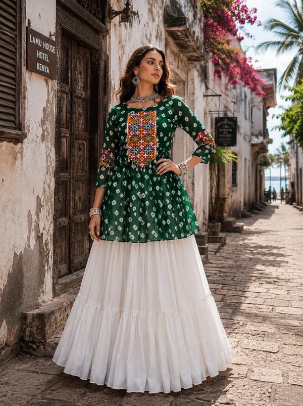 Rayon Cotton Navratri Designer Ready To Wear Kediya Lehenga Set houseofpanchhi