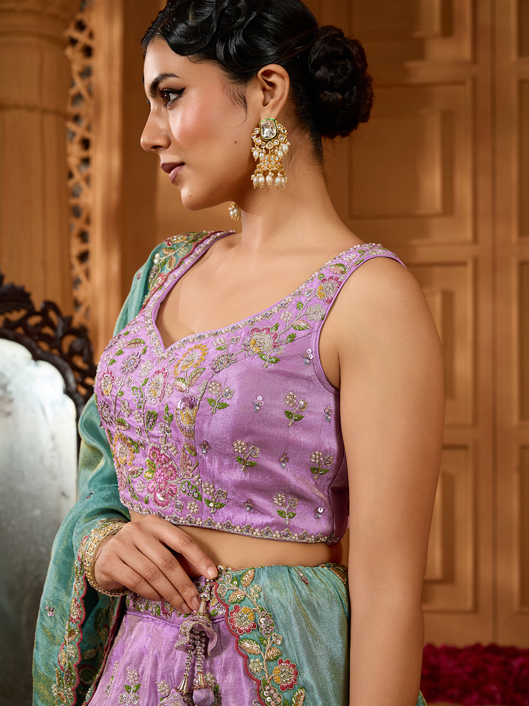 Satin Silk Fabric Sequins embroidery Semi-Stitched Lehenga & Unstitched Blouse With Dupatta House of Panchhi