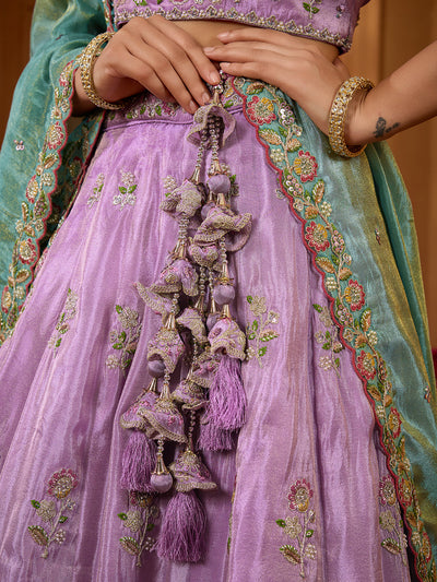 Satin Silk Fabric Sequins embroidery Semi-Stitched Lehenga & Unstitched Blouse With Dupatta House of Panchhi